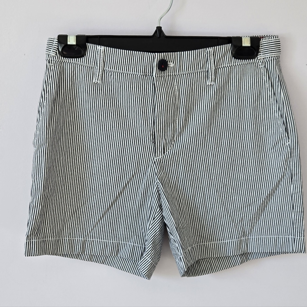 Tommy Hilfiger Black and White Striped Shorts